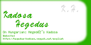 kadosa hegedus business card